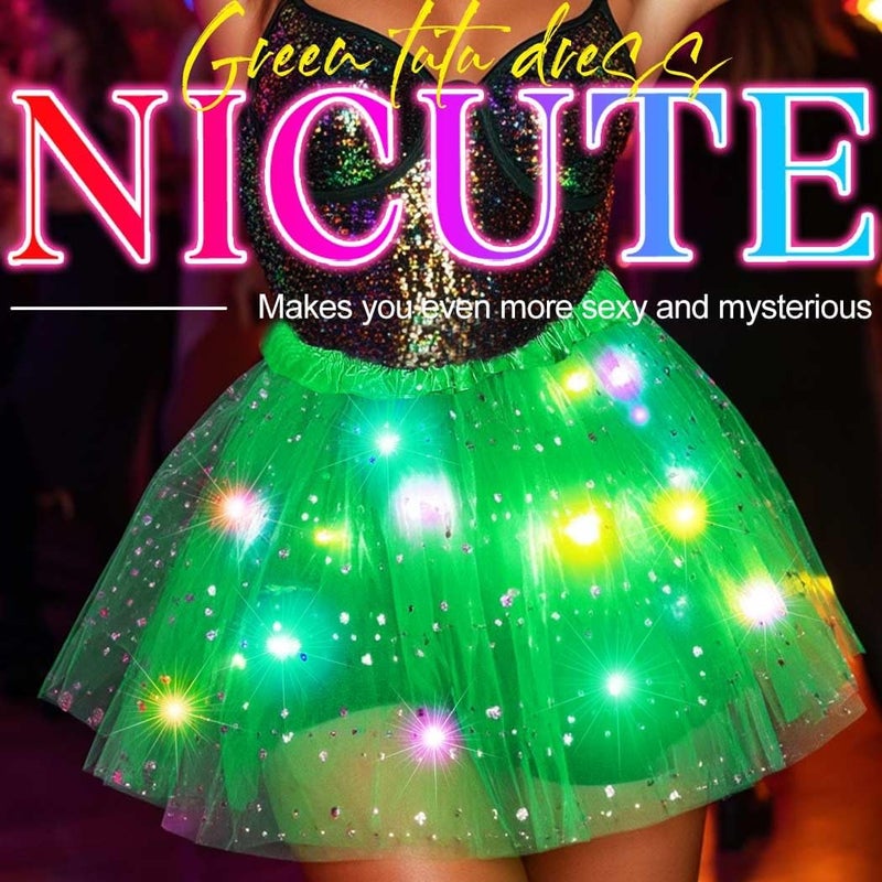 Nicute Light Up Tutu Led Layered Tulle Tutus Skirt for Women - Image 2